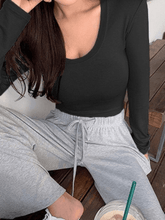 Langärmliges Crop-Top